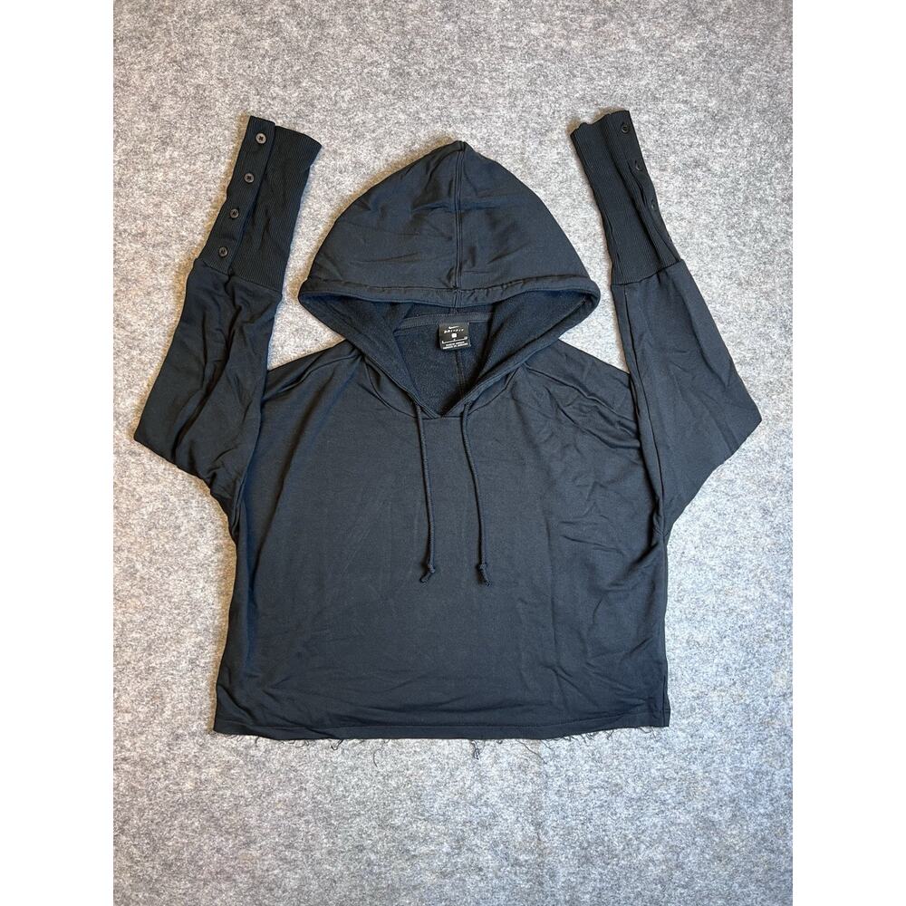 Nike Hoodie Top Shirt Yoga Luxe Cropped Soft Knit Black CJ3814-010 Women's Small